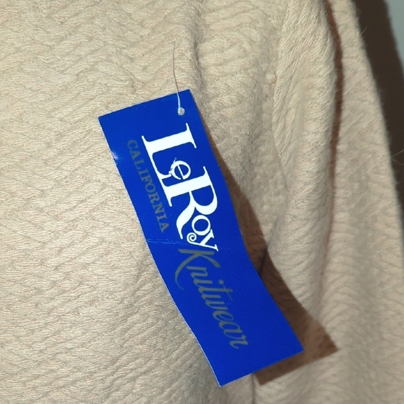 NWT Vintage 1950s Cream Cowl Neck Sweater with Textured Knit - Picture 5 of 8